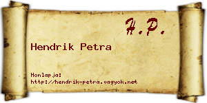 Hendrik Petra névjegykártya